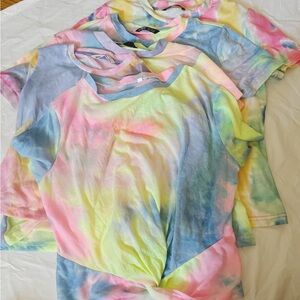 5 set colorful tie dye t-shirt/tees